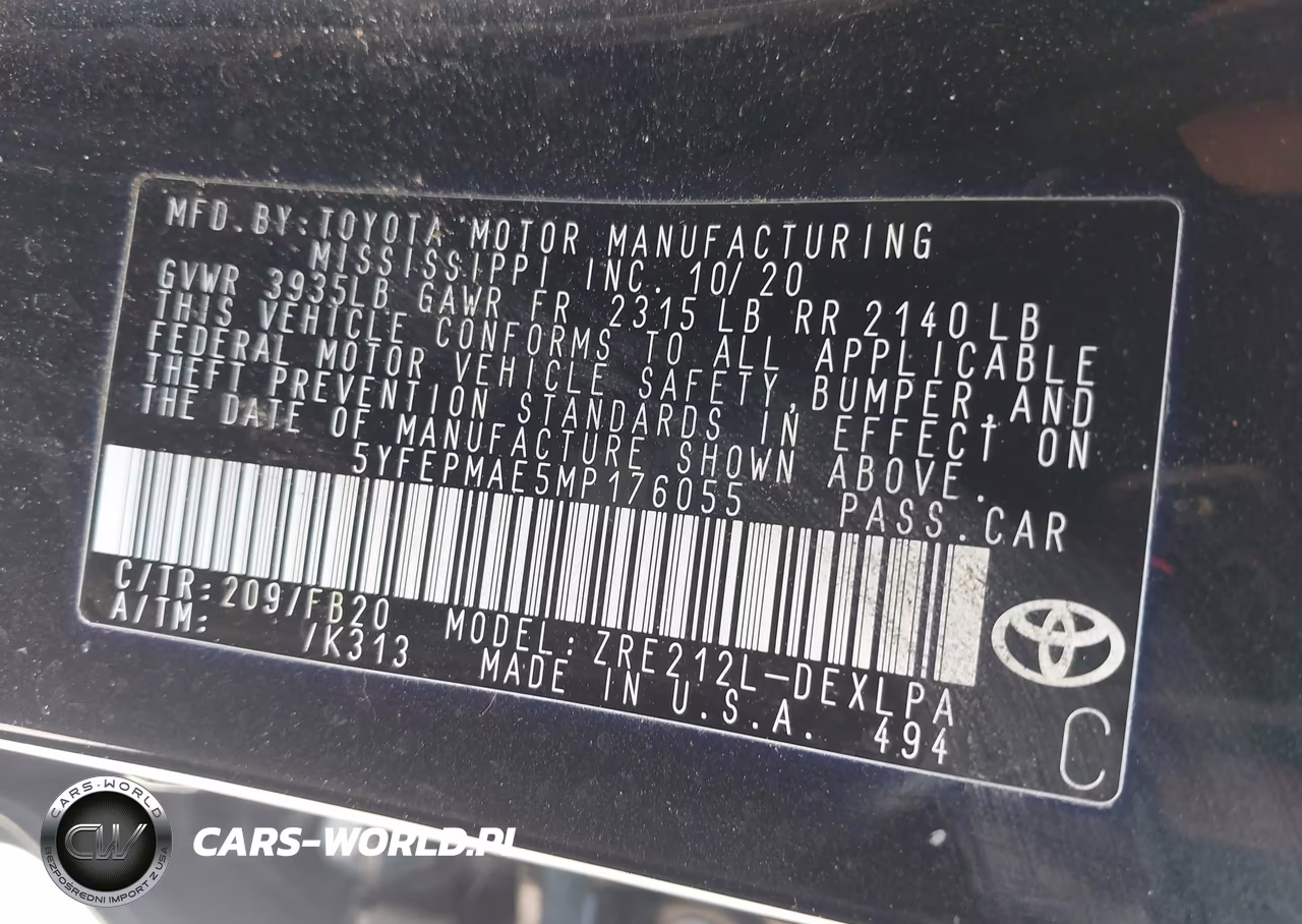 2021 Toyota Corolla Le VIN:5YFEPMAE5MP176055 - 9