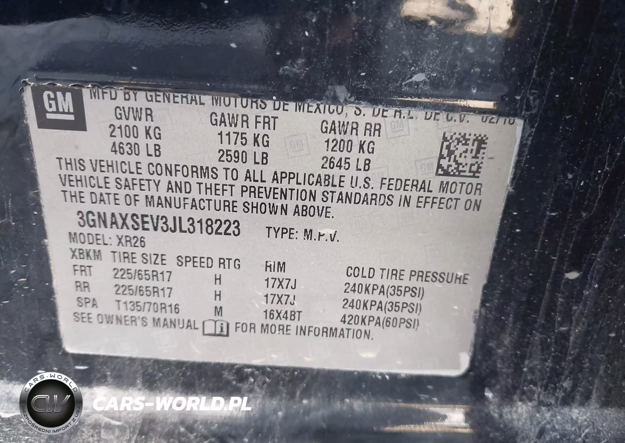 2018 Chevrolet Equinox Lt VIN:3GNAXSEV3JL318223 - 9