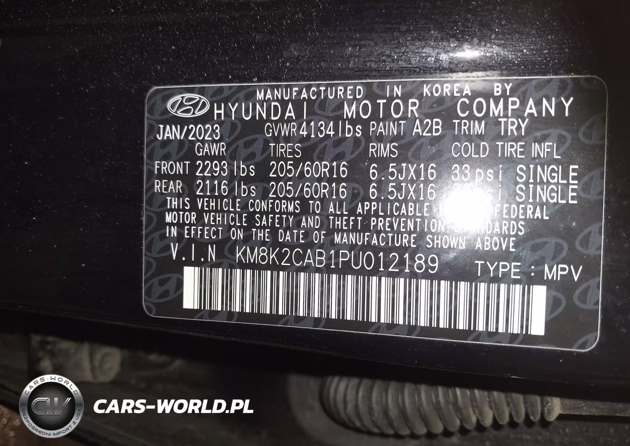 2023 Hyundai Kona Se VIN:KM8K2CAB1PU012189 - 9