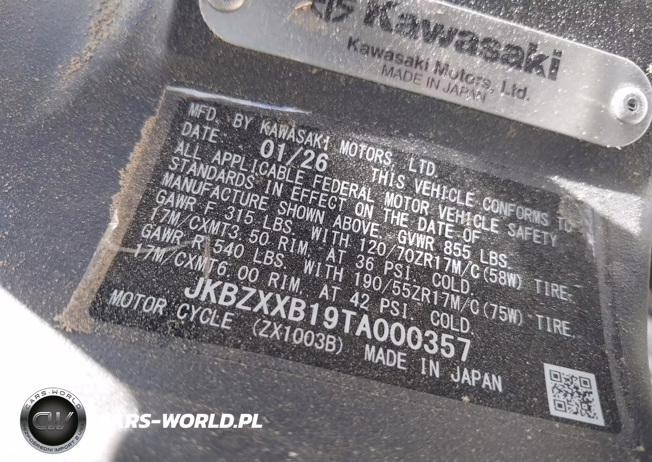 2026 Kawasaki Zx1000-B VIN:JKBZXXB19TA000357 - 10