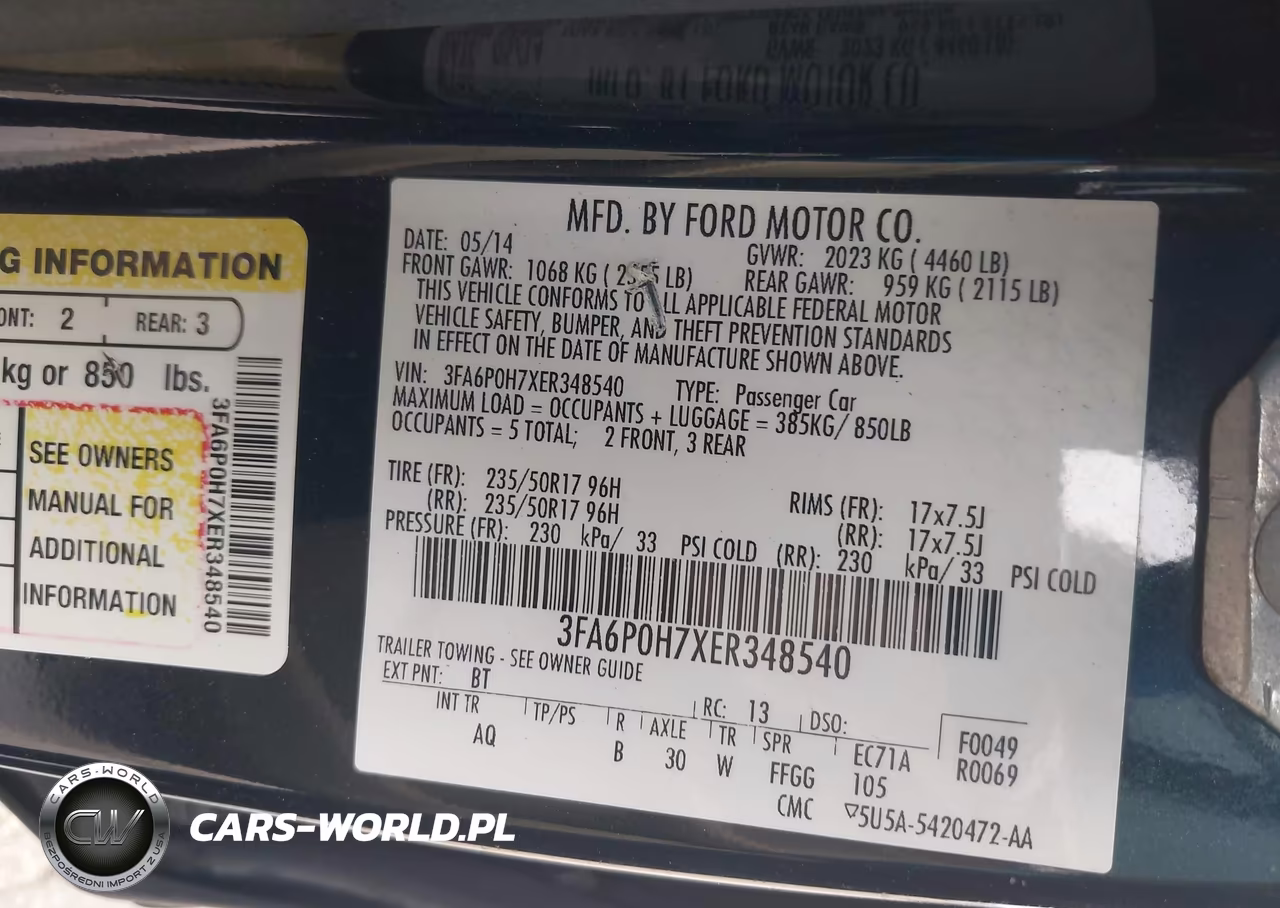 2014 Ford Fusion Se VIN:3FA6P0H7XER348540 - 9