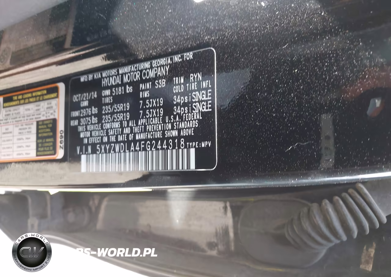 2015 Hyundai Santa Fe Sport 2.0L Turbo VIN:5XYZWDLA4FG244318 - 9