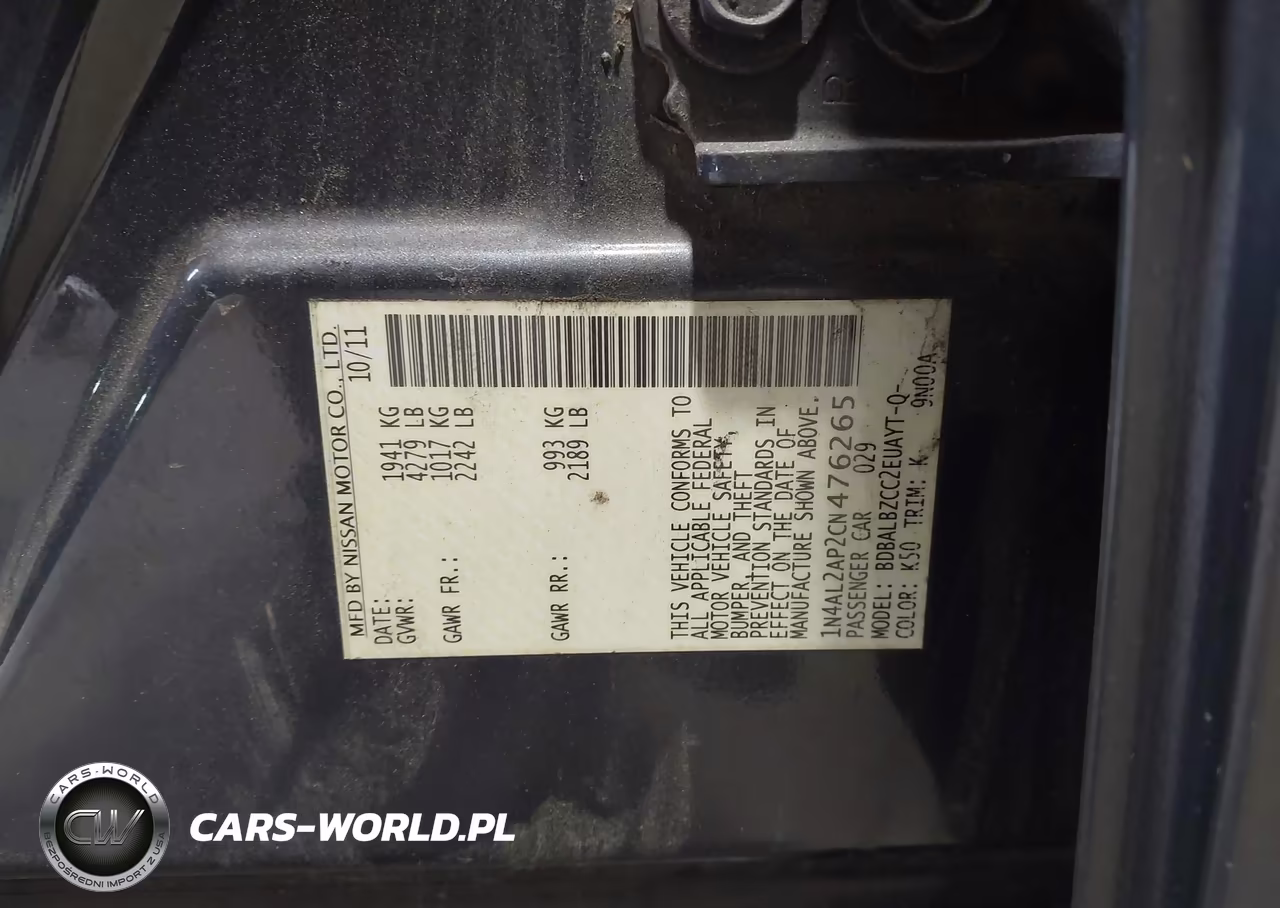2012 Nissan Altima 2.5 S VIN:1N4AL2AP2CN476265 - 9