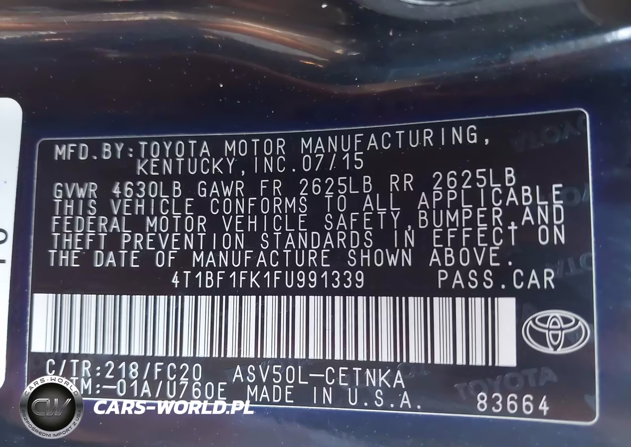 2015 Toyota Camry Le VIN:4T1BF1FK1FU991339 - 9