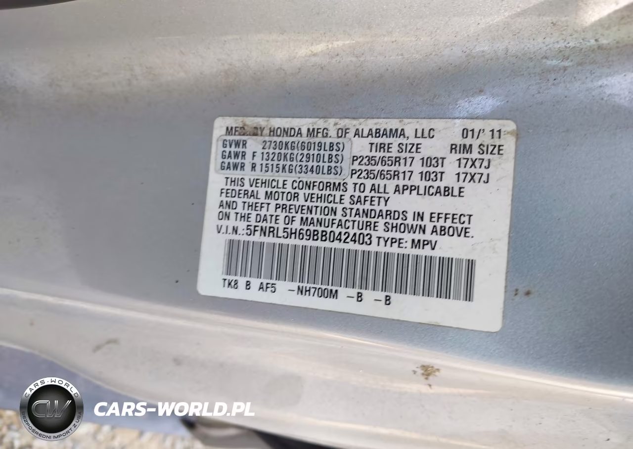 2011 Honda Odyssey Ex-L VIN:5FNRL5H69BB042403 - 9