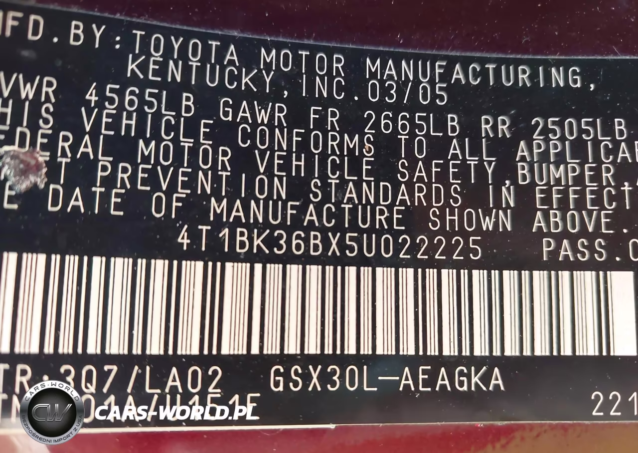 2005 Toyota Avalon Xls VIN:4T1BK36BX5U022225 - 9