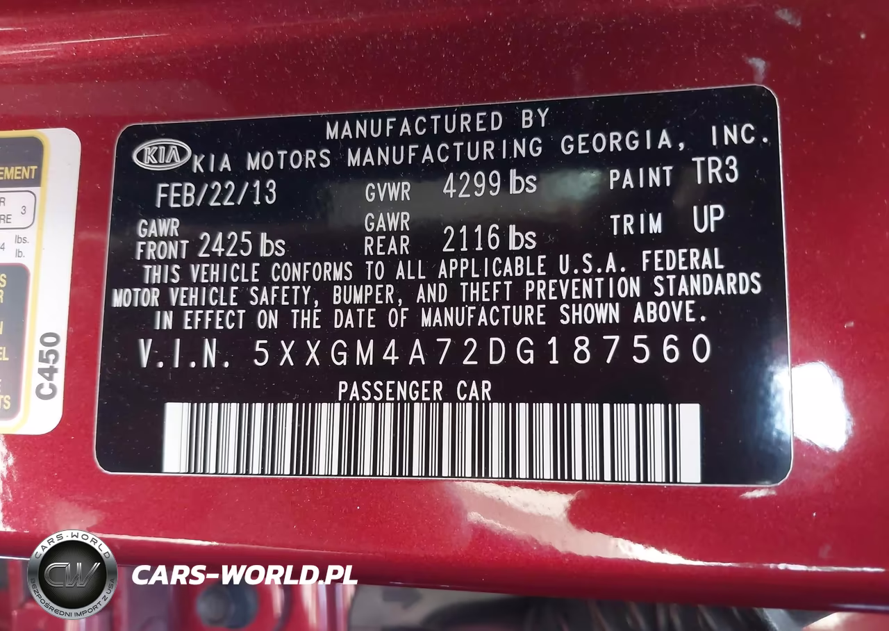 2013 Kia Optima Lx VIN:5XXGM4A72DG187560 - 9