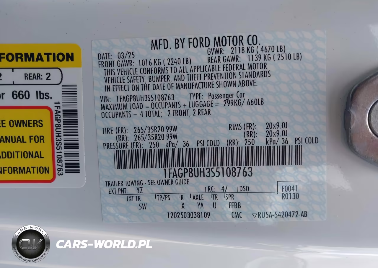2025 Ford Mustang Ecoboost Premium VIN:1FAGP8UH3S5108763 - 9