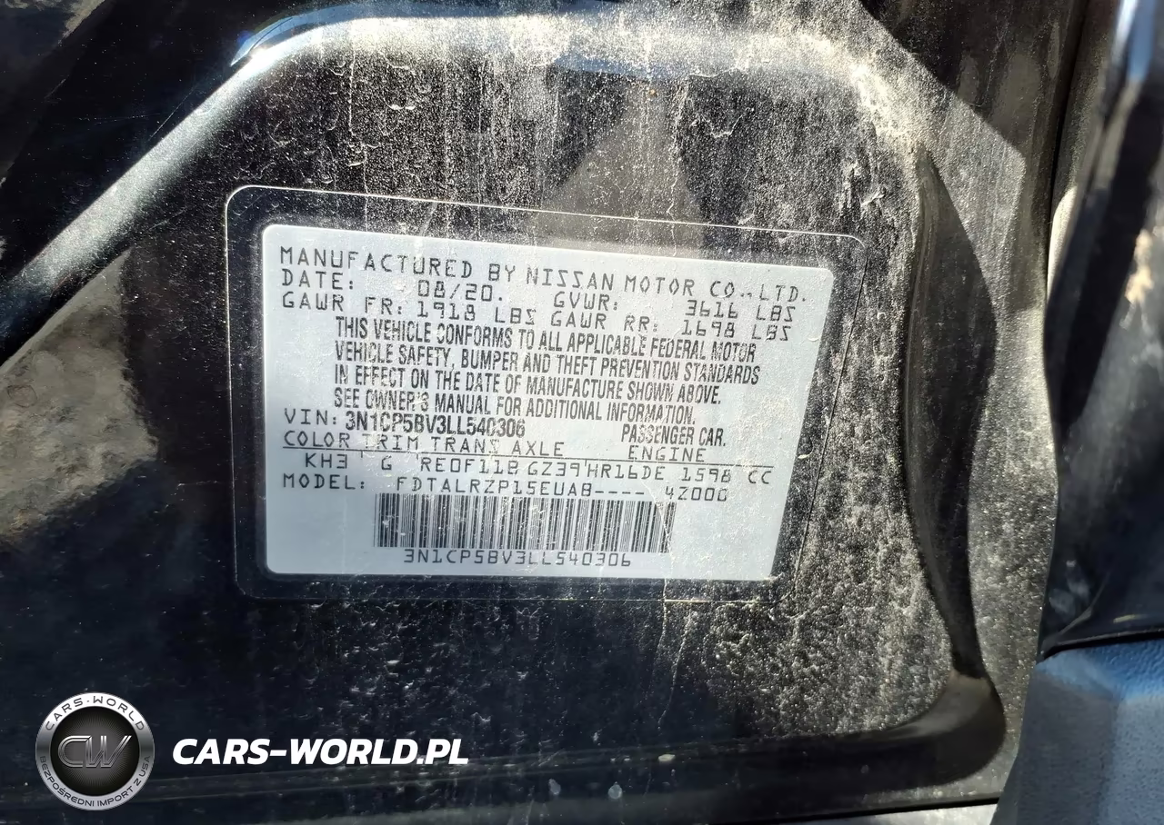 2020 Nissan Kicks S Xtronic Cvt VIN:3N1CP5BV3LL540306 - 9