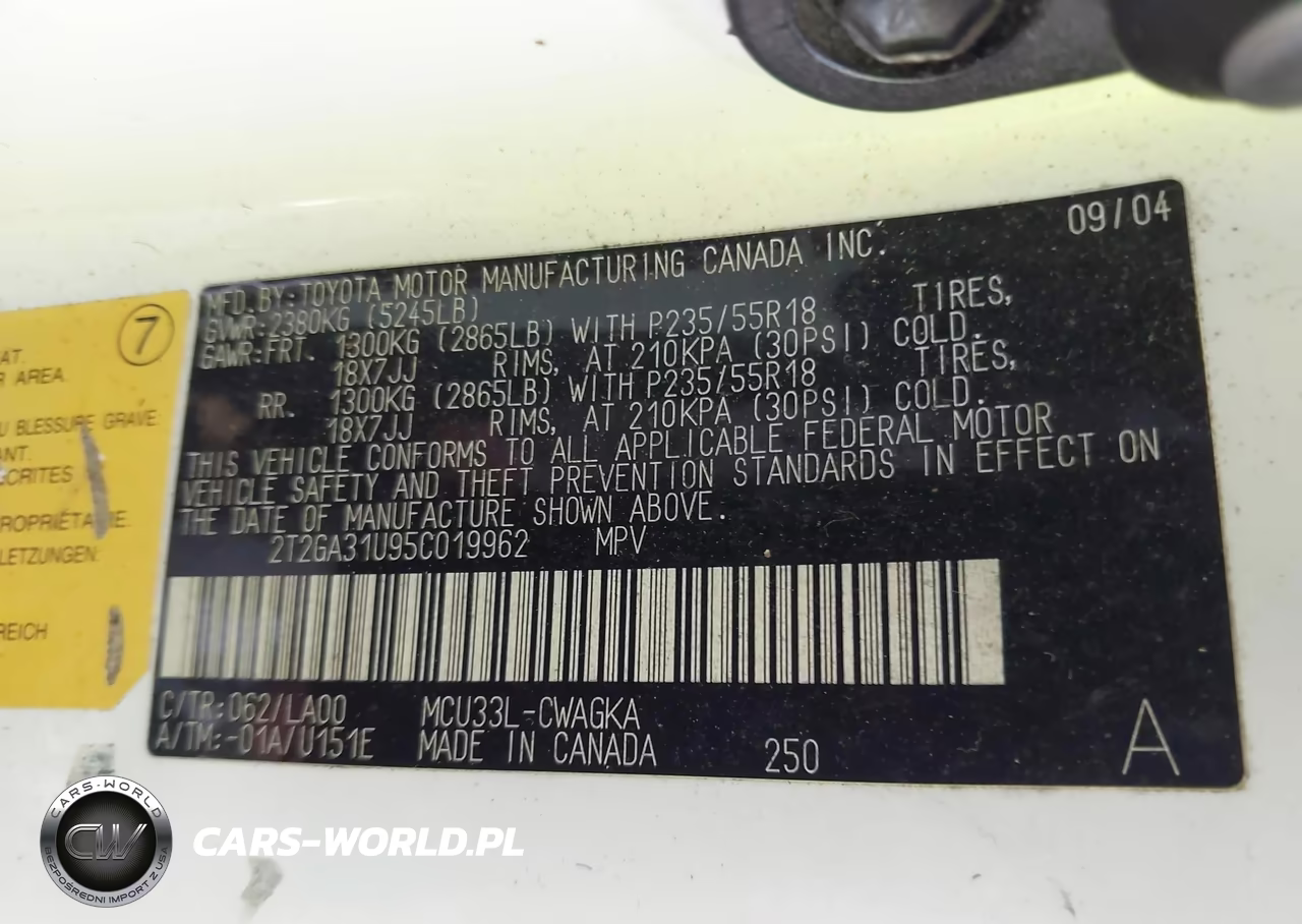 2005 Lexus Rx 330 VIN:2T2GA31U95C019962 - 9