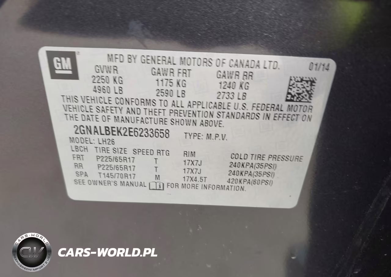 2014 Chevrolet Equinox Lt VIN:2GNALBEK2E6233658 - 9