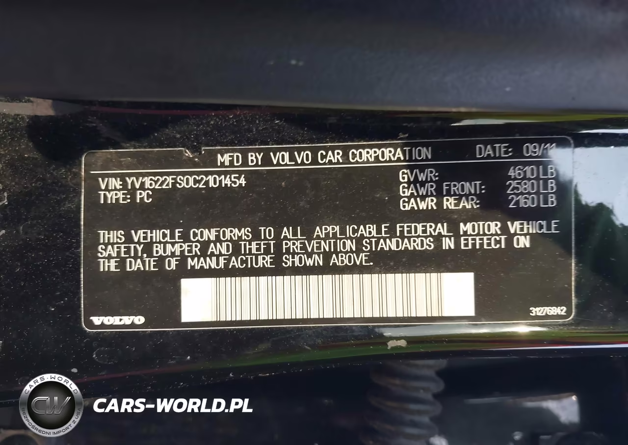 2012 Volvo S60 T5 VIN:YV1622FS0C2101454 - 9