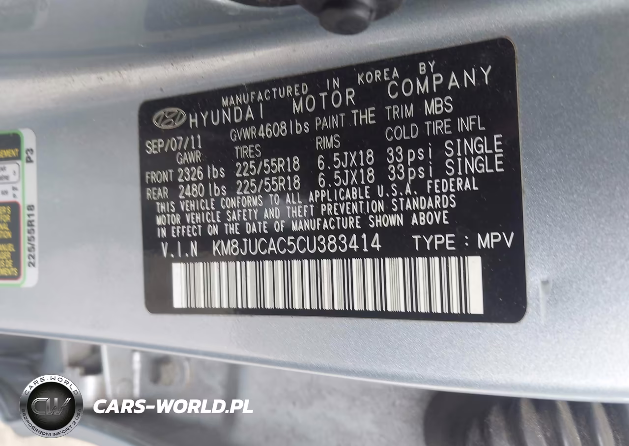 2012 Hyundai Tucson Limited VIN:KM8JUCAC5CU383414 - 9