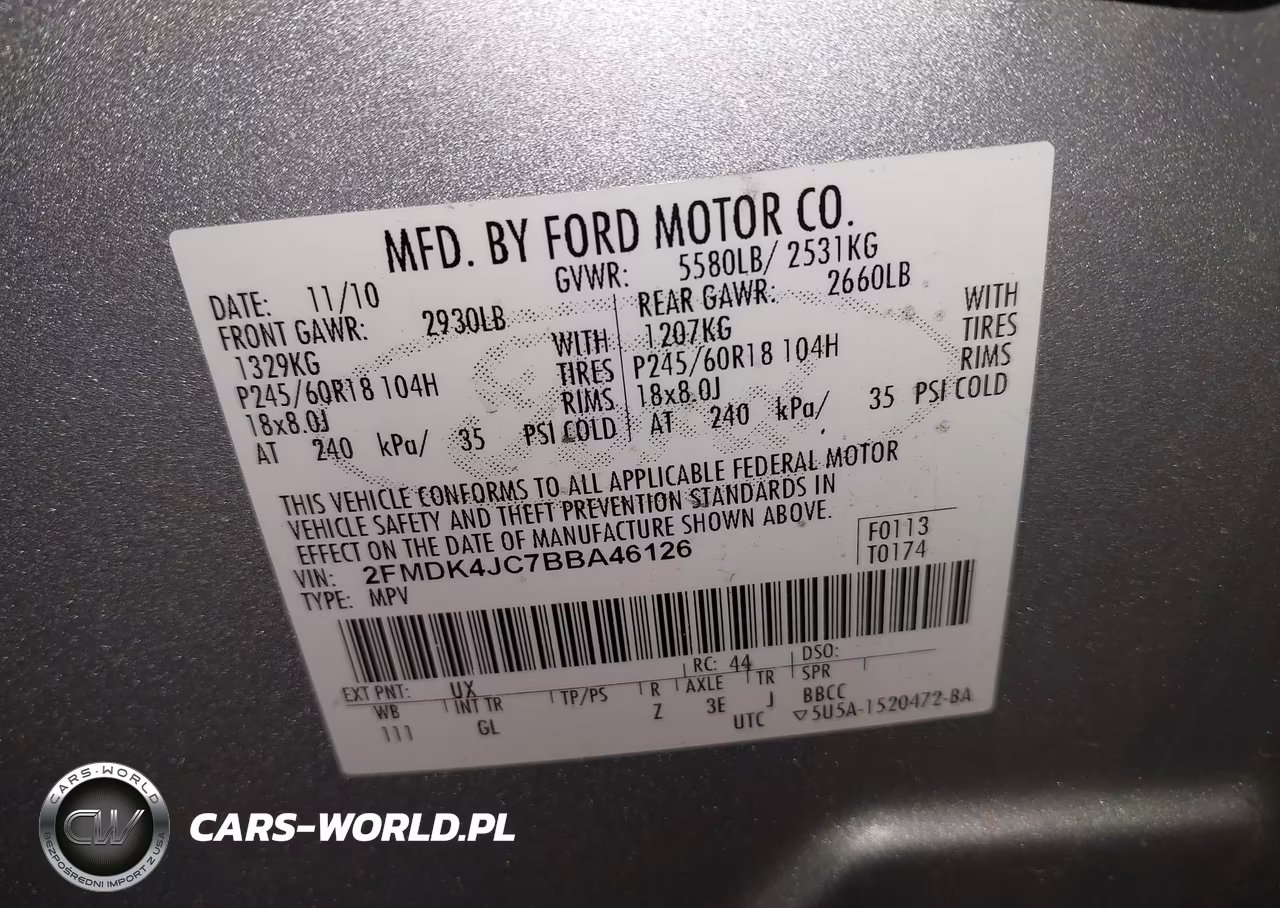2011 Ford Edge Sel VIN:2FMDK4JC7BBA46126 - 9