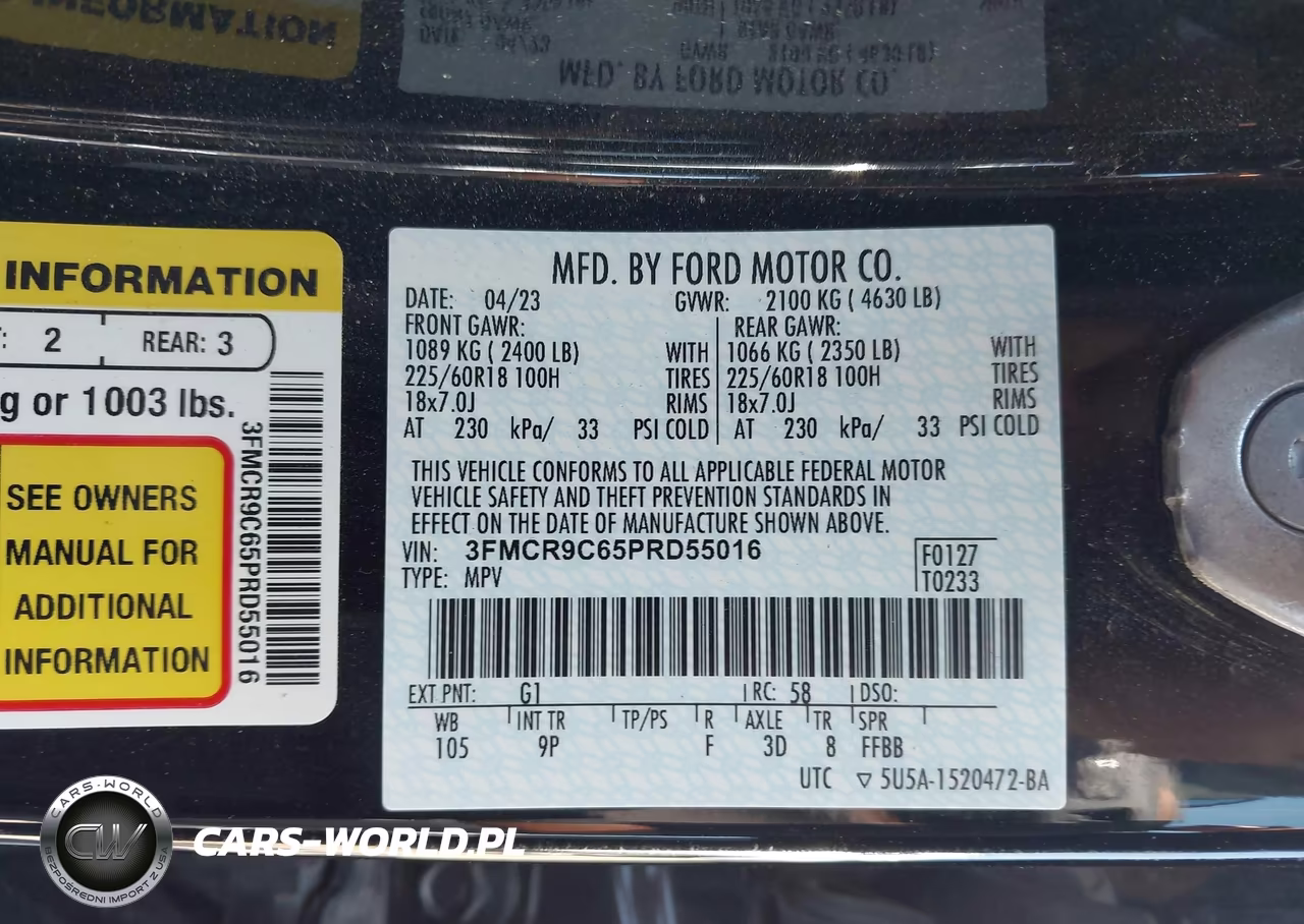 2023 Ford Bronco Sport Outer Banks VIN:3FMCR9C65PRD55016 - 9