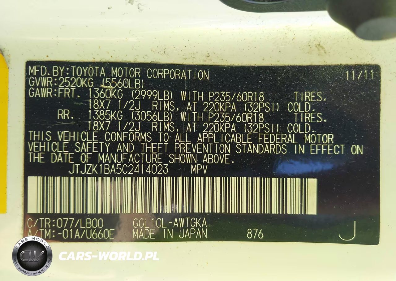 2012 Lexus Rx 350 VIN:JTJZK1BA5C2414023 - 9