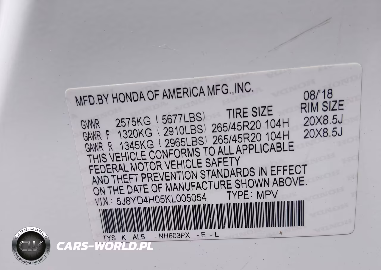 2019 Acura Mdx Tech A-Spec Pkgs VIN:5J8YD4H05KL005054 - 9