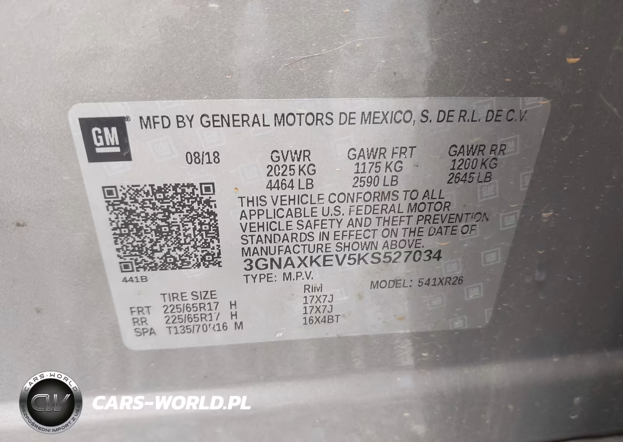 2019 Chevrolet Equinox Lt VIN:3GNAXKEV5KS527034 - 9