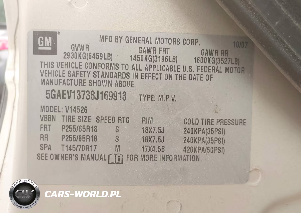 2008 Buick Enclave Cx VIN:5GAEV13738J169913 - 9