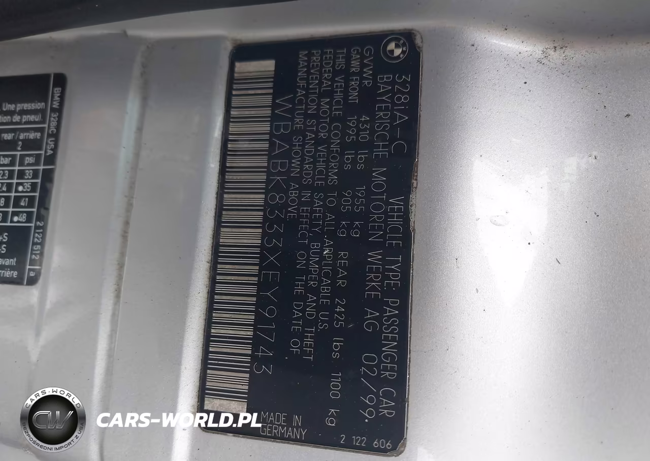 1999 BMW 328Ic VIN:WBABK8333XEY91743 - 9