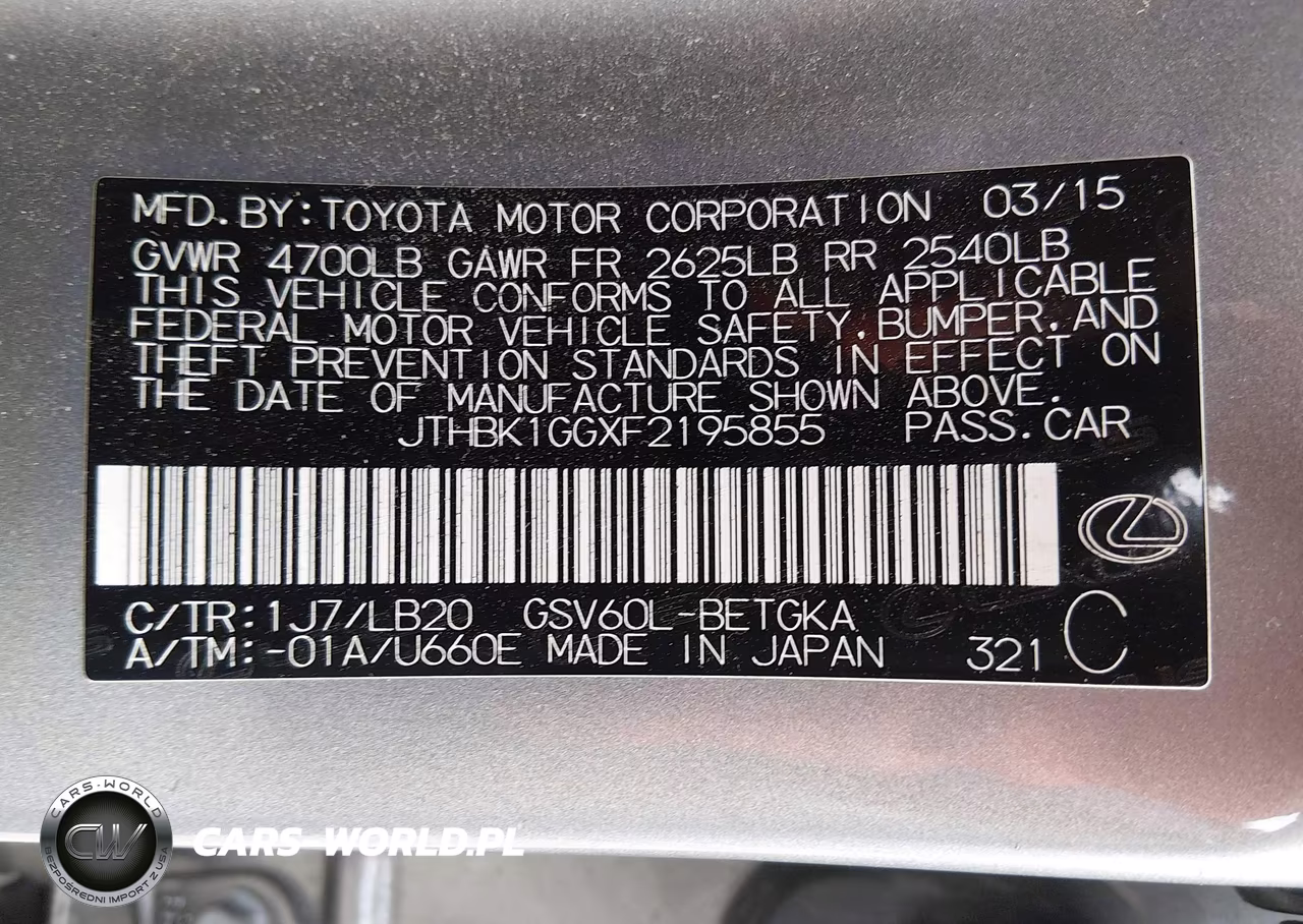 2015 Lexus Es 350 VIN:JTHBK1GGXF2195855 - 9