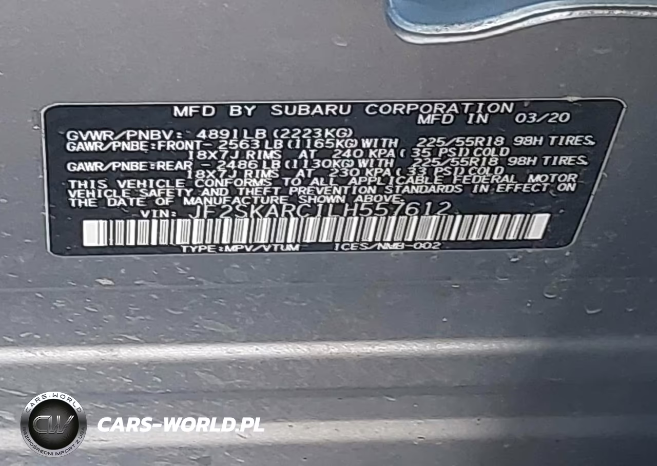 2020 Subaru Forester Sport VIN:JF2SKARC1LH557612 - 9