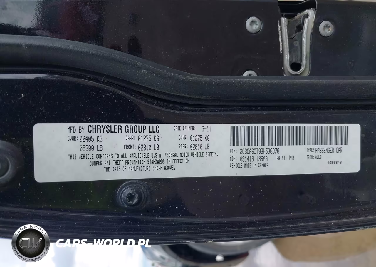 CHRYSLER 300C VIN:2C3CA6CT9BH538878 - 9