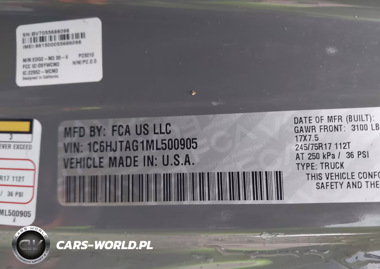 2021 Jeep Gladiator Sport S 4X4 VIN:1C6HJTAG1ML500905 - 9