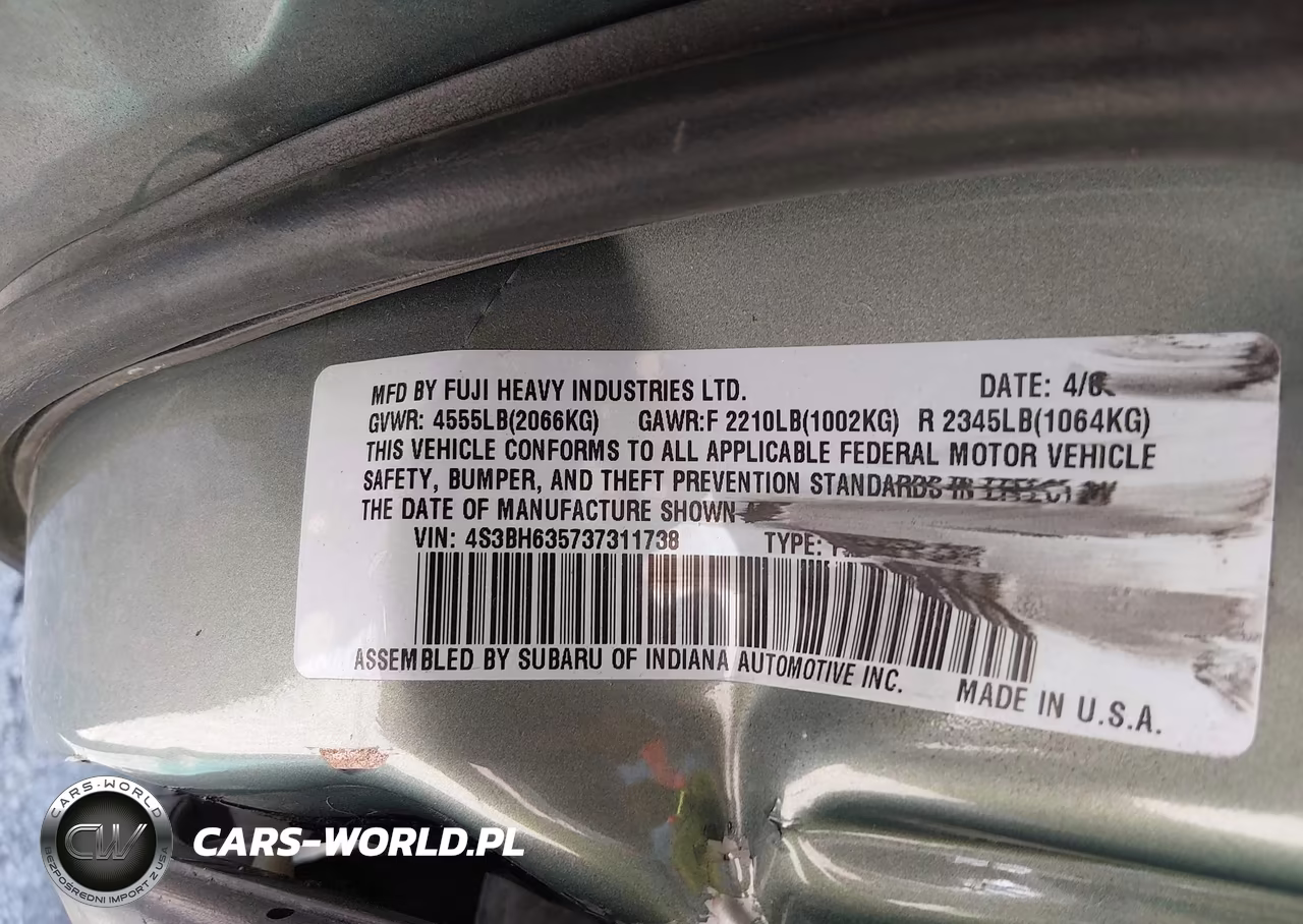 2003 Subaru Legacy L-L W-Special Edition Package VIN:4S3BH635737311738 - 9