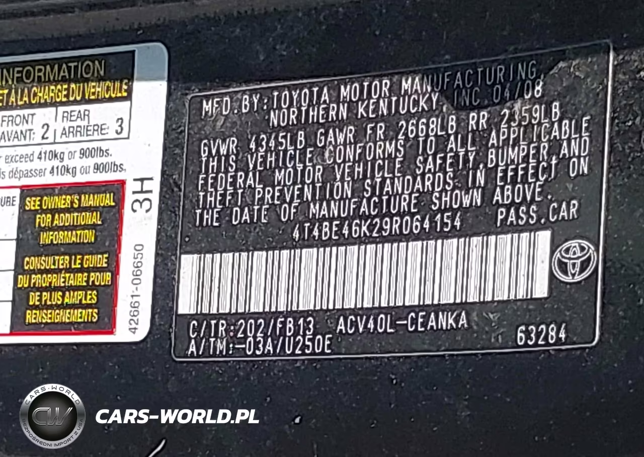 2009 Toyota Camry VIN:4T4BE46K29R064154 - 9