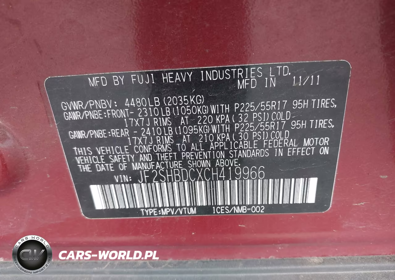 2012 Subaru Forester 2.5X Premium VIN:JF2SHBDCXCH419966 - 9