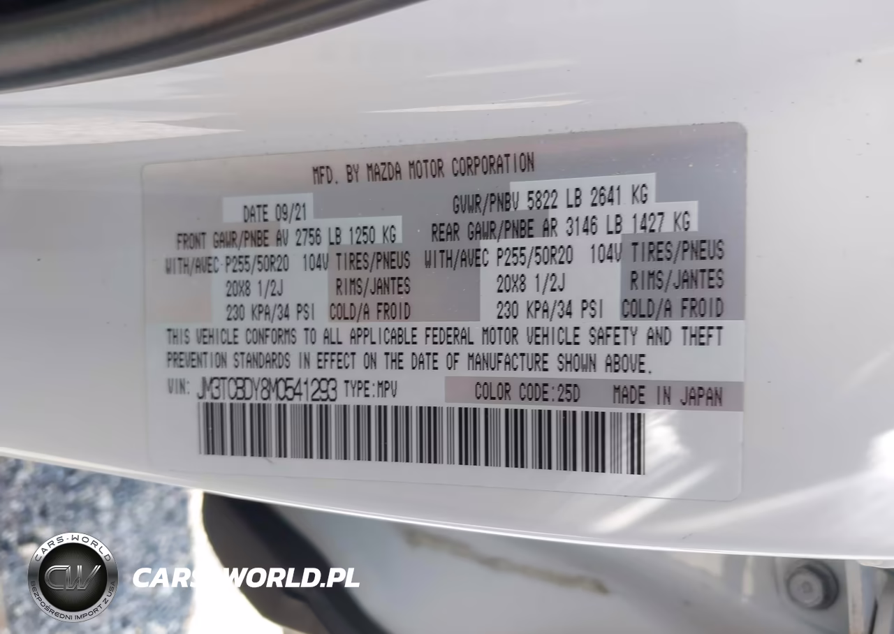 2021 Mazda Cx-9 Grand Touring VIN:JM3TCBDY8M0541293 - 9