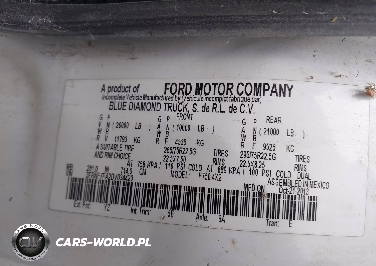 2013 Ford F-750 Xl-Xlt VIN:3FRNF7FA2DV034423 - 8