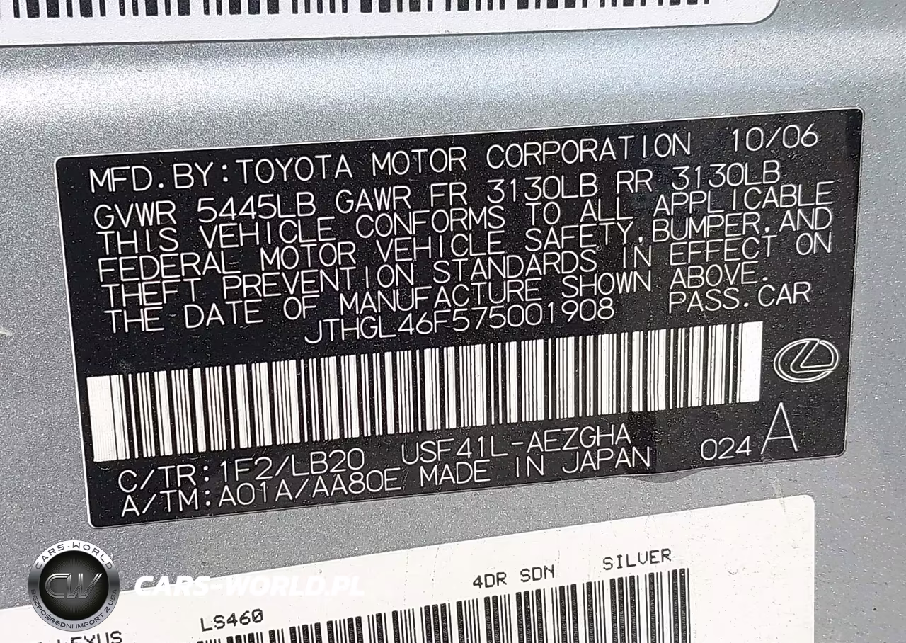2007 Lexus Ls 460 L VIN:JTHGL46F575001908 - 9