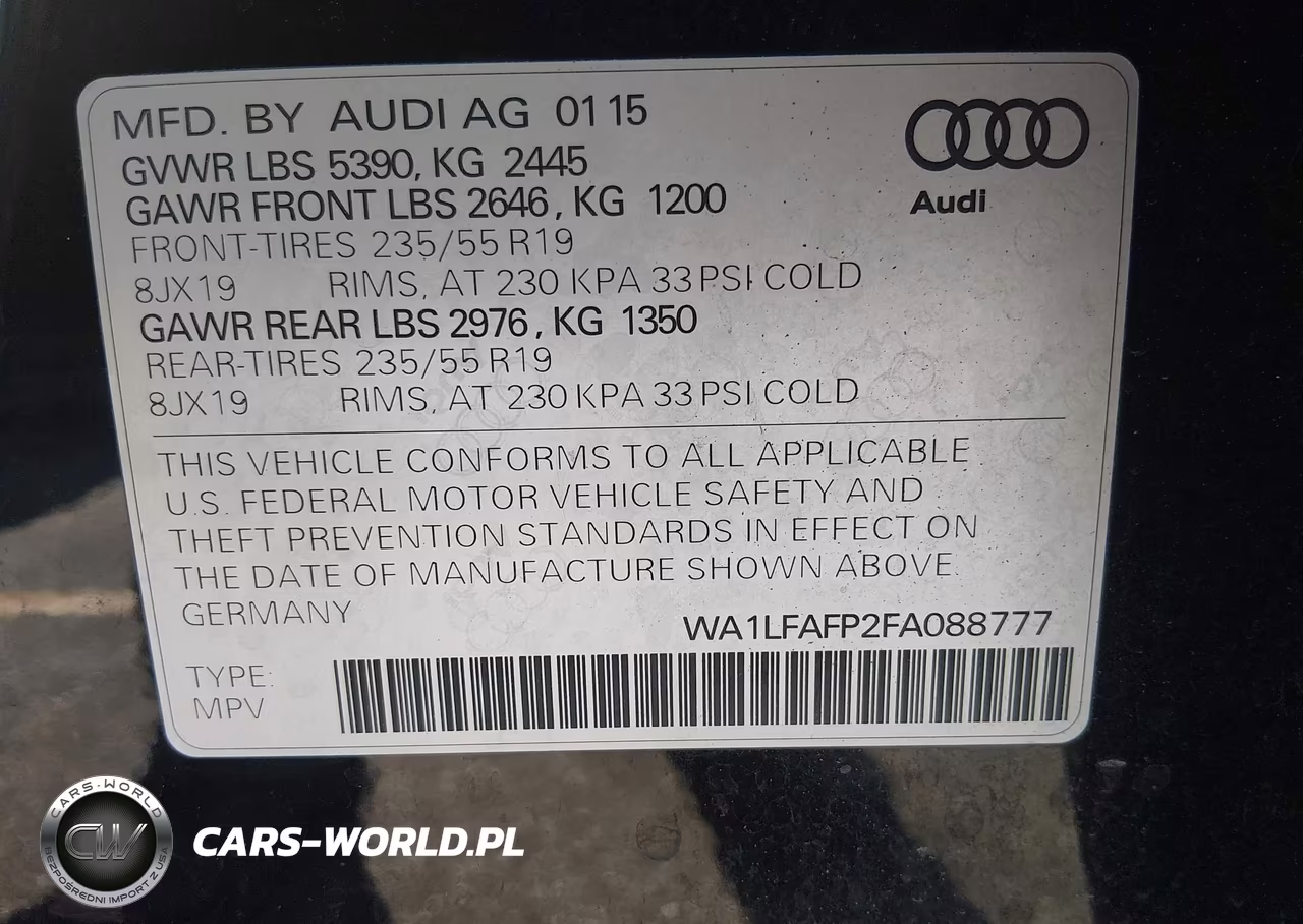 2015 Audi Q5 2.0T Premium VIN:WA1LFAFP2FA088777 - 9