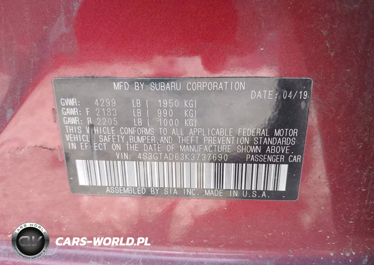 2019 Subaru Impreza 2.0I Premium VIN:4S3GTAD63K3737690 - 9