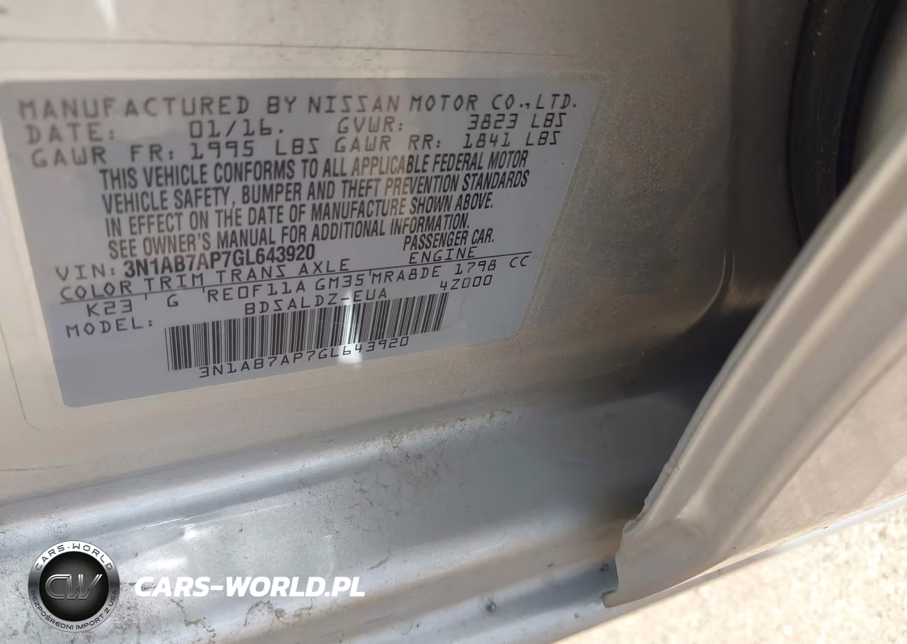2016 Nissan Sentra Sv VIN:3N1AB7AP7GL643920 - 9