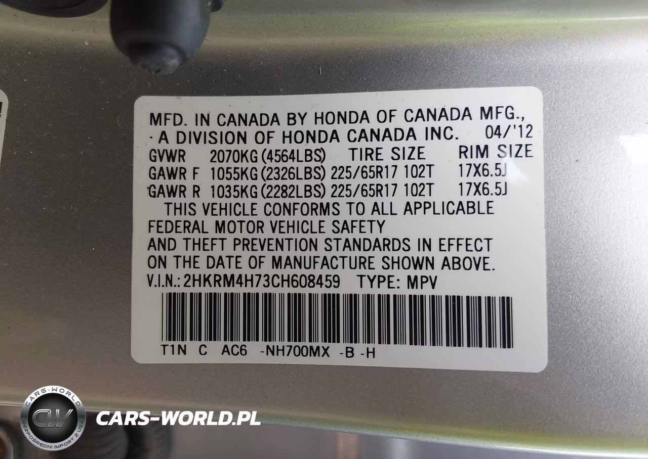 2012 Honda Cr-V Ex-L VIN:2HKRM4H73CH608459 - 9