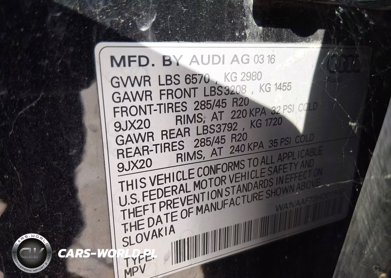2017 Audi Q7 3.0T Premium VIN:WA1VAAF73HD011540 - 9
