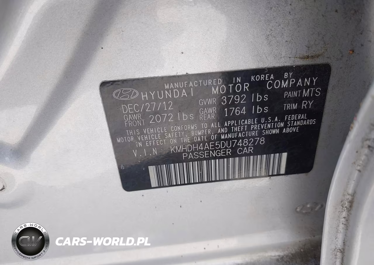 2013 Hyundai Elantra Limited VIN:KMHDH4AE5DU748278 - 9