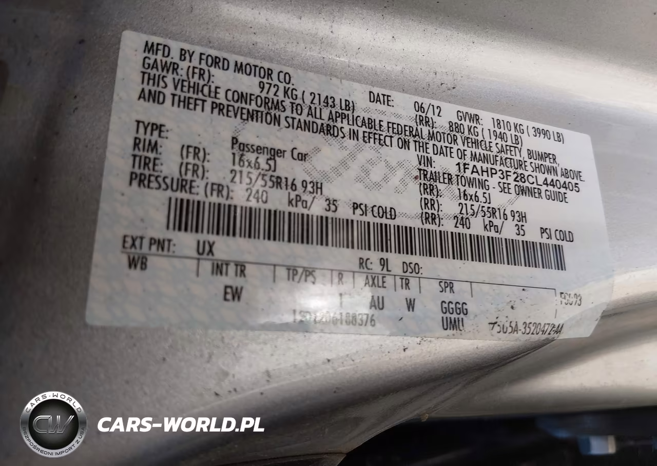 2012 Ford Focus Se VIN:1FAHP3F28CL440405 - 9