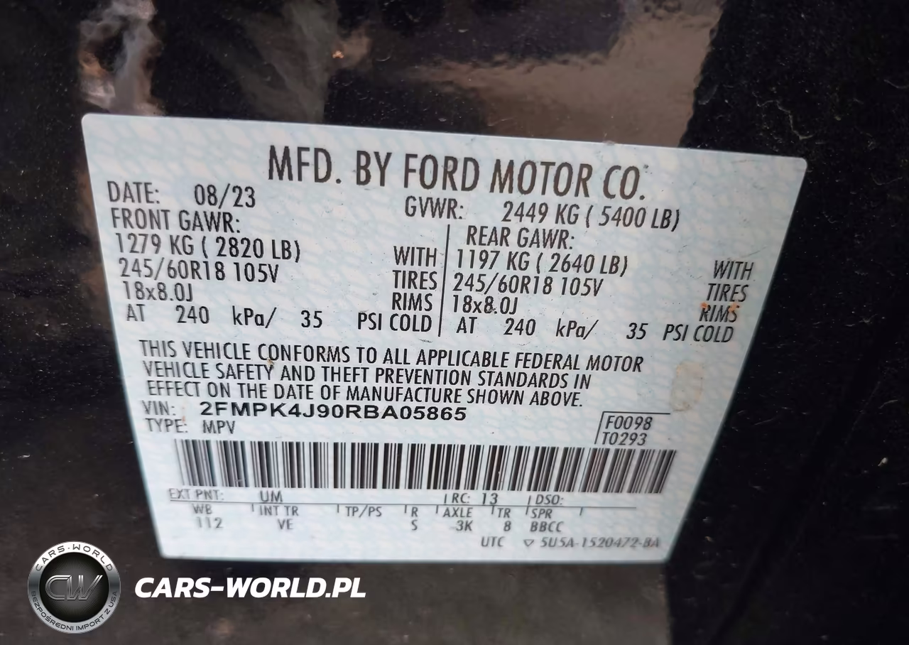 2024 Ford Edge Sel VIN:2FMPK4J90RBA05865 - 9