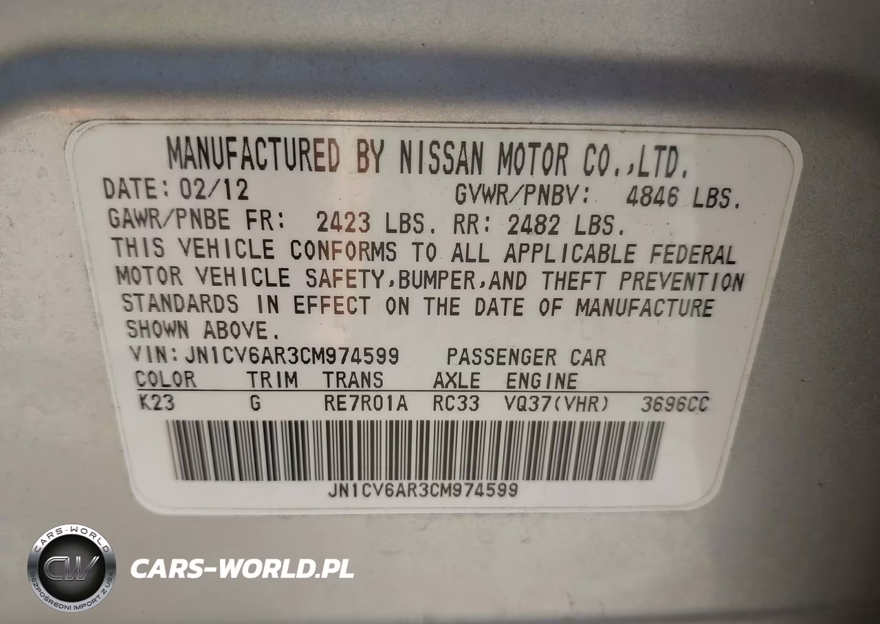 2012 Infiniti G37X VIN:JN1CV6AR3CM974599 - 9