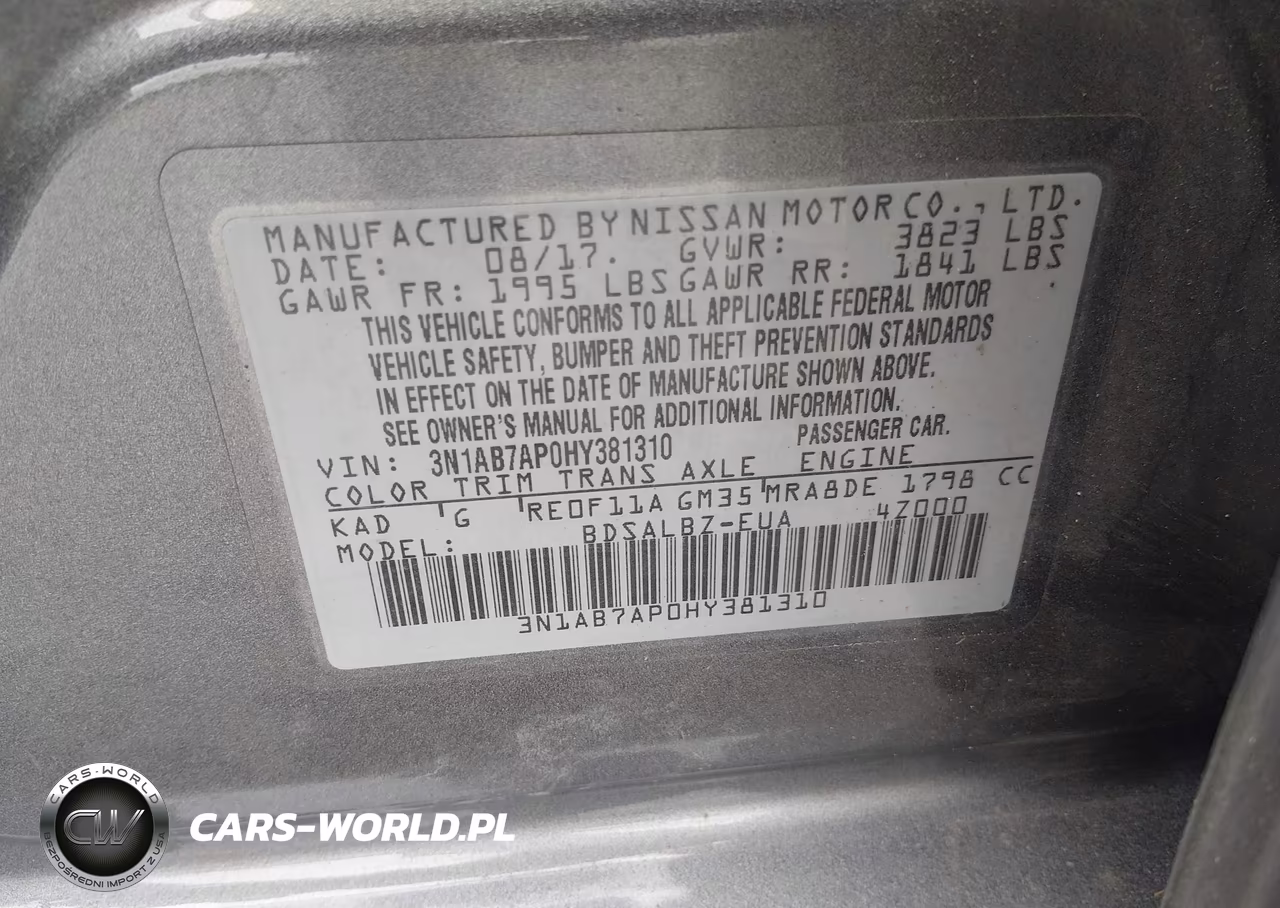 2017 Nissan Sentra S VIN:3N1AB7AP0HY381310 - 9