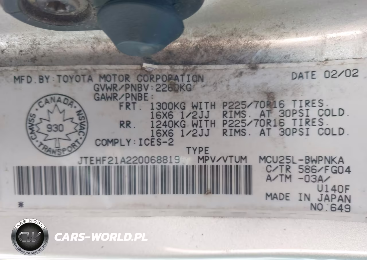 2002 Toyota Highlander VIN:JTEHF21A220068819 - 9