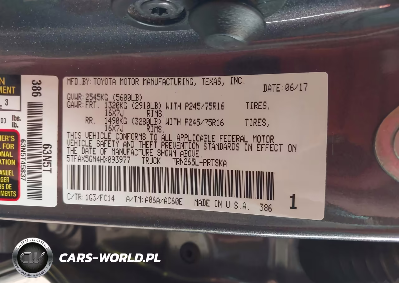 2017 Toyota Tacoma Sr5 VIN:5TFAX5GN4HX093977 - 9