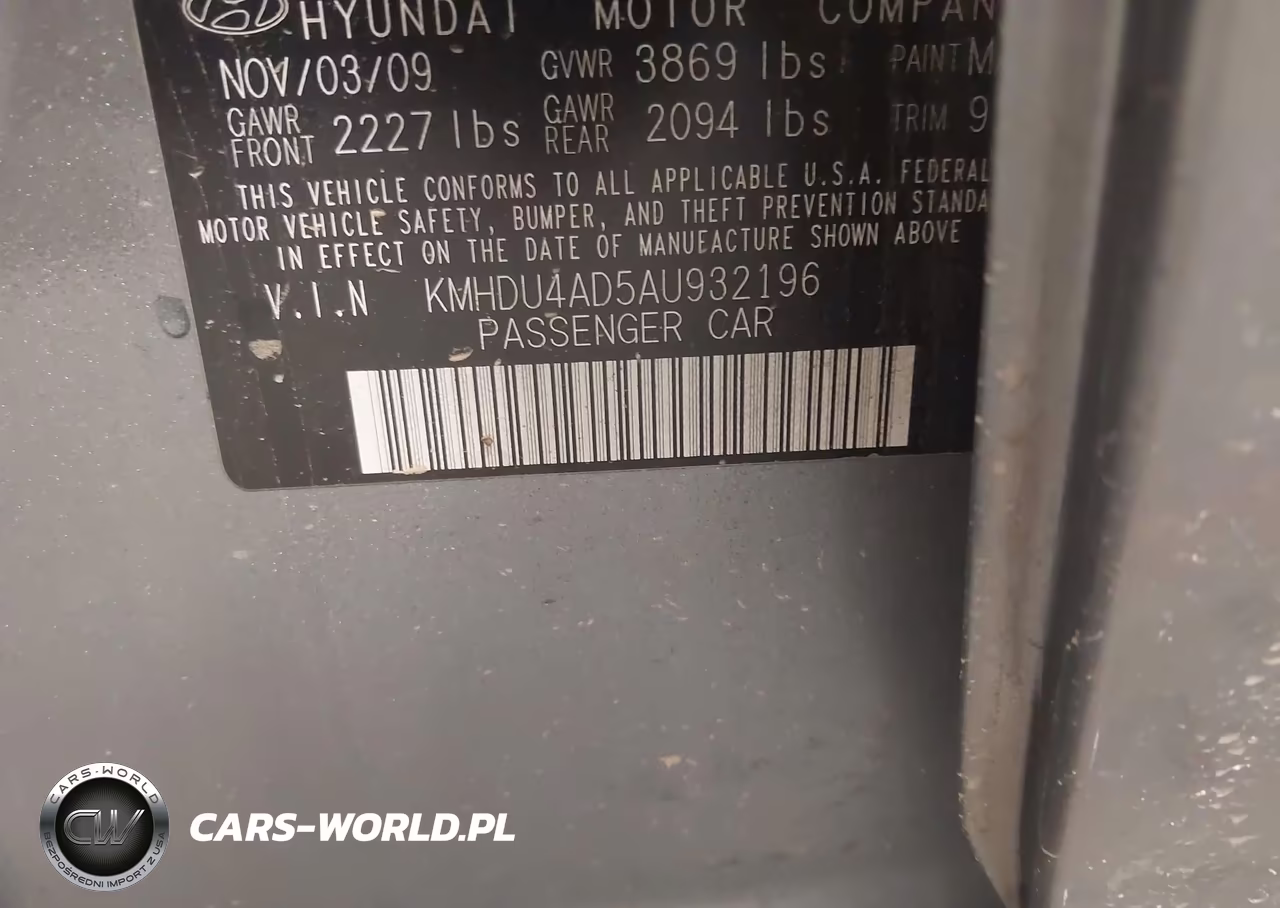 2010 Hyundai Elantra Gls VIN:KMHDU4AD5AU932196 - 9