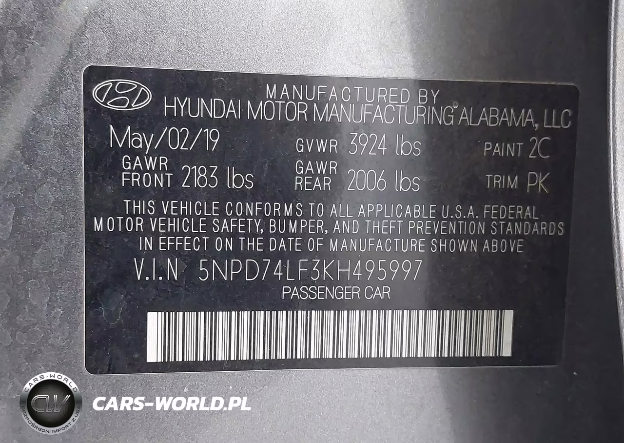 2019 Hyundai Elantra Se VIN:5NPD74LF3KH495997 - 9