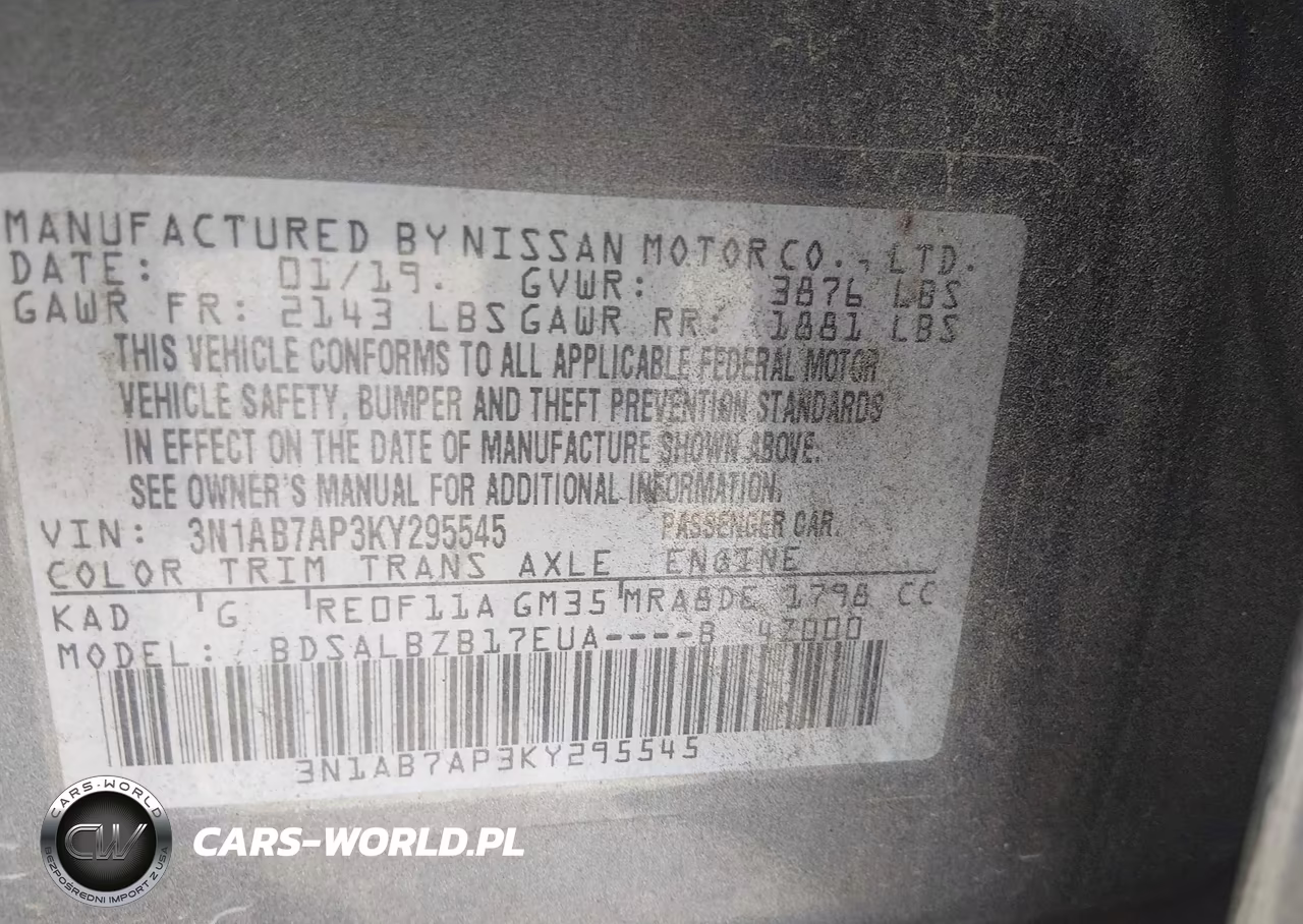 2019 Nissan Sentra S VIN:3N1AB7AP3KY295545 - 9