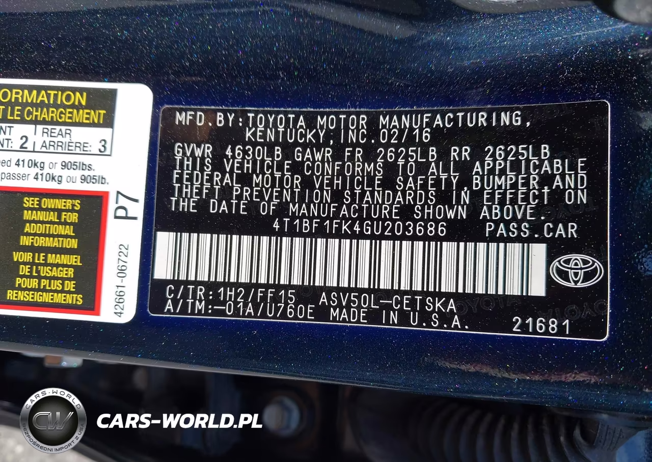2016 Toyota Camry Se VIN:4T1BF1FK4GU203686 - 9